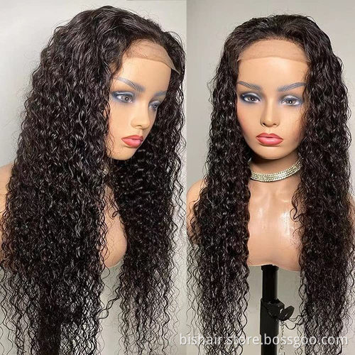 9A Deep Wave Front Lace 100% Real Hair Wig 4x4 Lace Wig Brazil Real Hair Remy Front Lace Wig 150% Density Wholesale Discount